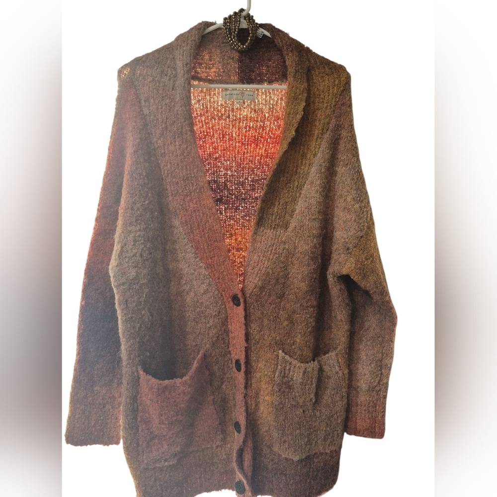 Penelope Rose  Earthy Tones Cardigan Sweater Oversized Boho